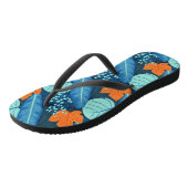 トロピカルパタンズプラントアートプラントライフ葉アート ビーチサンダル (アングル)