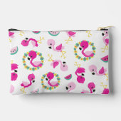 トロピカルパターン,フラミンゴ,スイカ,花 アクセサリーポーチ (裏面)