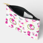 トロピカルパターン,フラミンゴ,スイカ,花 アクセサリーポーチ (見開き)