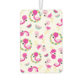 トロピカルパターン,フラミンゴ,スイカ,花 カーエアーフレッシュナー (裏面)