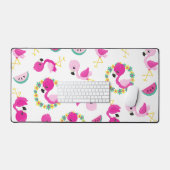 トロピカルパターン，フラミンゴ，スイカ，花 デスクマット (キーボード&マウス)