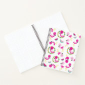 トロピカルパターン,フラミンゴ,スイカ,花 ノートブック (内部)