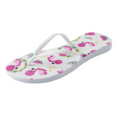 トロピカルパターン，フラミンゴ，スイカ，花 ビーチサンダル (アングル)