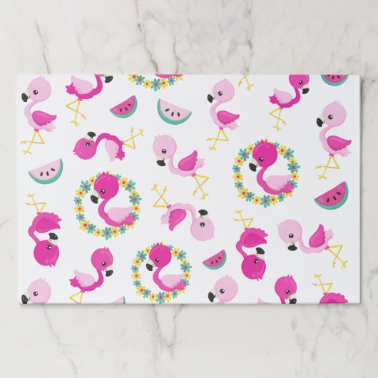 トロピカルパターン,フラミンゴ,スイカ,花 ペーパーパッド (正面)