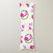 トロピカルパターン，フラミンゴ，スイカ，花 ボディピロー (正面縦)