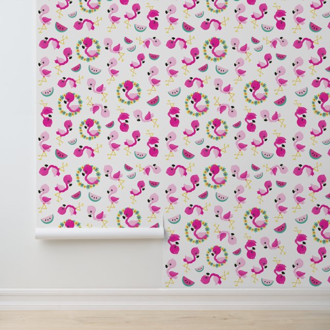 トロピカルパターン，フラミンゴ，スイカ，花 壁紙 (アプリケーション)