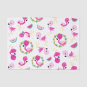 トロピカルパターン，フラミンゴ，スイカ，花 薄葉紙 (正面)