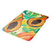 トロピカルパパヤポップ・アートのアート バスマット (アングル)