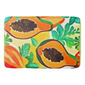 トロピカルパパヤポップ・アートのアート バスマット (正面)