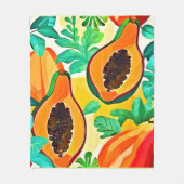 トロピカルパパヤポップ・アートのアート フリースブランケット (正面)