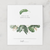 トロピカルパモダンームビーチフローラ金ゴールドリーフ プレイスカード (外部開封)