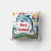 トロピカルパラダイスのクリスマスドルフィン クッション (正面)