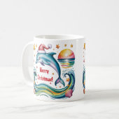 トロピカルパラダイスのクリスマスドルフィン コーヒーマグカップ (正面左)