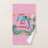 トロピカルパラダイスのクリスマスドルフィン バスタオルセット (ハンドタオル)
