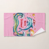 トロピカルパラダイスのクリスマスドルフィン バスタオルセット (ハンドタオル)