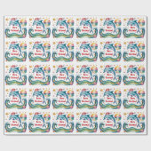 トロピカルパラダイスのクリスマスドルフィン ラッピングペーパー (フラット)