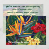 トロピカルパラダイスのルアウ招待状 招待状 (正面/裏面)
