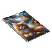 トロピカルパラダイスの幻想にキュートなジンジャー子猫 ノートブック (右側)