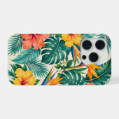 トロピカルパラダイスの植物の花柄 iPhoneケース (裏面横)