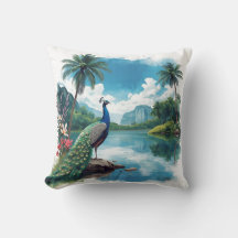 トロピカルパラダイスの美しい孔雀