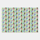 トロピカルパラダイスの葉のエキゾチックなトゥーカンバード ラッピングペーパーシート (正面3)