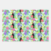 トロピカルパラダイスの葉のエキゾチックなトゥーカンバード ラッピングペーパーシート (正面2)