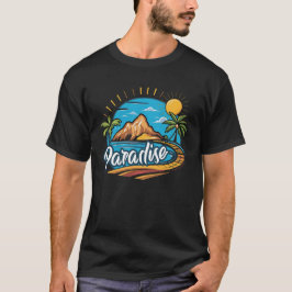 トロピカルパラダイスアイランドロゴアート Tシャツ