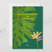 トロピカルパラダイスアニュリーグリーン誕生日招待状 シーズンカード (裏面)