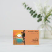 トロピカルパラダイスアートワークビーチピアサンセット 名刺 (スタンド正面)