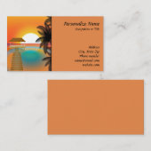 トロピカルパラダイスアートワークビーチピアサンセット 名刺 (正面/裏面)