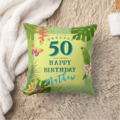 トロピカルパラダイスイヤー誕生日グリーン クッション (ブランケット)