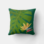 トロピカルパラダイスイヤー誕生日グリーン クッション (裏面)