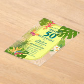 トロピカルパラダイスイヤー誕生日 アクリル招待状 (レイダウン)