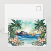 トロピカルパラダイスウォーターカラービーチバケーション シーズンポストカード (正面/裏面)