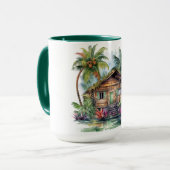 トロピカルパラダイスウォーターカラーマグハワイアン版 マグカップ (正面左)