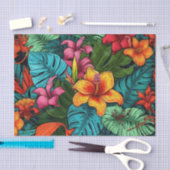 トロピカルパラダイスエキゾチックフローラデクページ紙 薄葉紙 (クラフト)