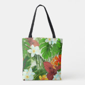 トロピカルパラダイスカラフルの花と葉 トートバッグ (裏面)