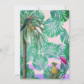 トロピカルパラダイスグリーンリーボホベイビーシャワー 招待状 (裏面)