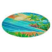 トロピカルパラダイスサンセットコーストラインビュー カッティングボード (角)