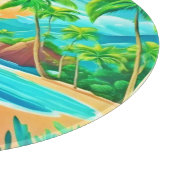 トロピカルパラダイスサンセットコーストラインビュー カッティングボード (角)