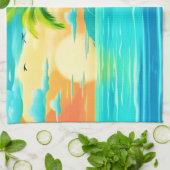 トロピカルパラダイスサンセットコーストラインビュー キッチンタオル (折り畳み)