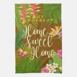 トロピカルパラダイススイートホームブラウン キッチンタオル