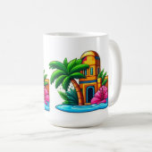 トロピカルパラダイスステッカー コーヒーマグカップ (正面右)