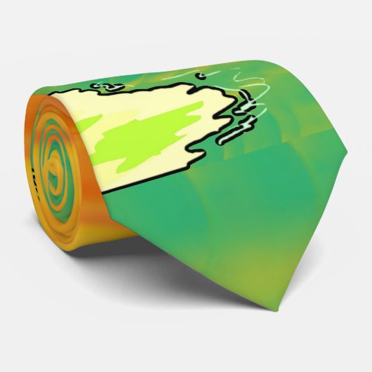 トロピカルパラダイスデザートアイランドオレンジサンセット ネクタイ (ロール)