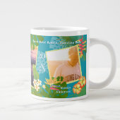 トロピカルパラダイストラベルメモリーズティール(緑がかった色) ジャンボコーヒーマグカップ (右)