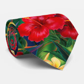 トロピカルパラダイスハイビスカスハワイアン両面 ネクタイ (ロール)