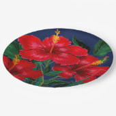 トロピカルパラダイスハイビスカスハワイアン ペーパープレート (アングル)