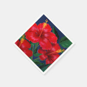 トロピカルパラダイスハワイアンハイビスカスフローラ スタンダードカクテルナプキン (角)