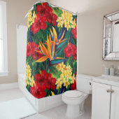 トロピカルパラダイスハワイアンバードオブパラダイス シャワーカーテン (インサイチュ)
