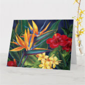 トロピカルパラダイスハワイアンビッググリーティングカード カード (黄色い花)